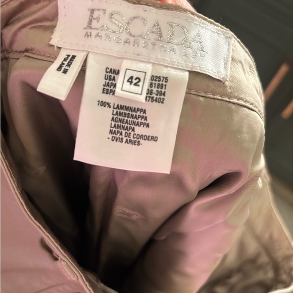 Escada Margaretha Ley Vintage NWT High Waisted 100% Lamb Leather Pants - Picture 6 of 9